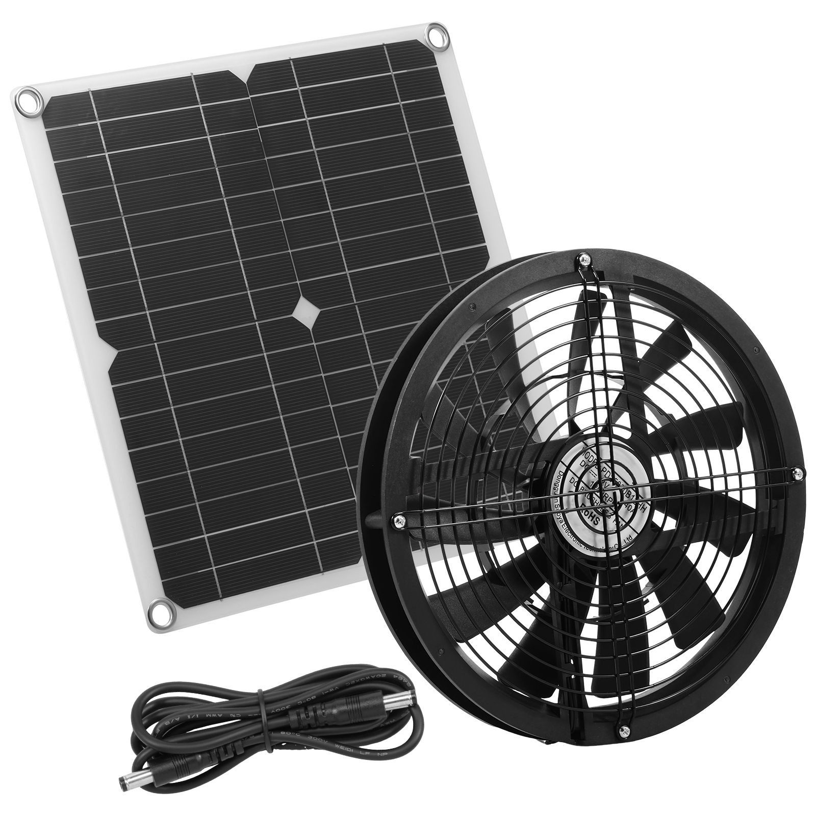 Renewable Energy Kits - 100W Solar Panel Fan Kit Waterproof