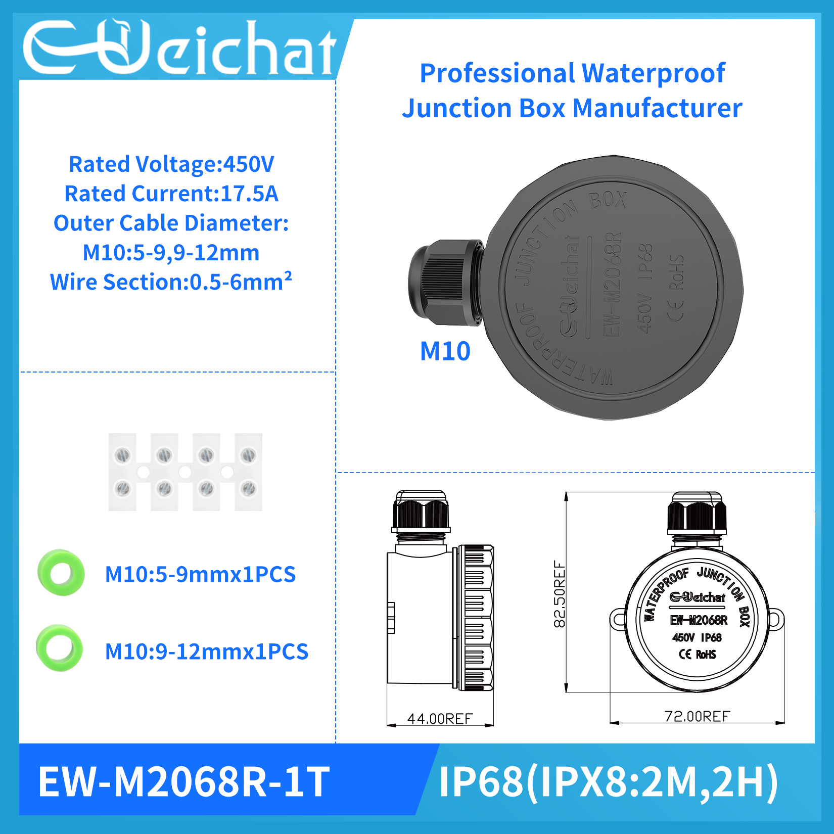 EW-M2068 IP68 Waterproof Junct - Cable Gland Waterproof のレビューと価格